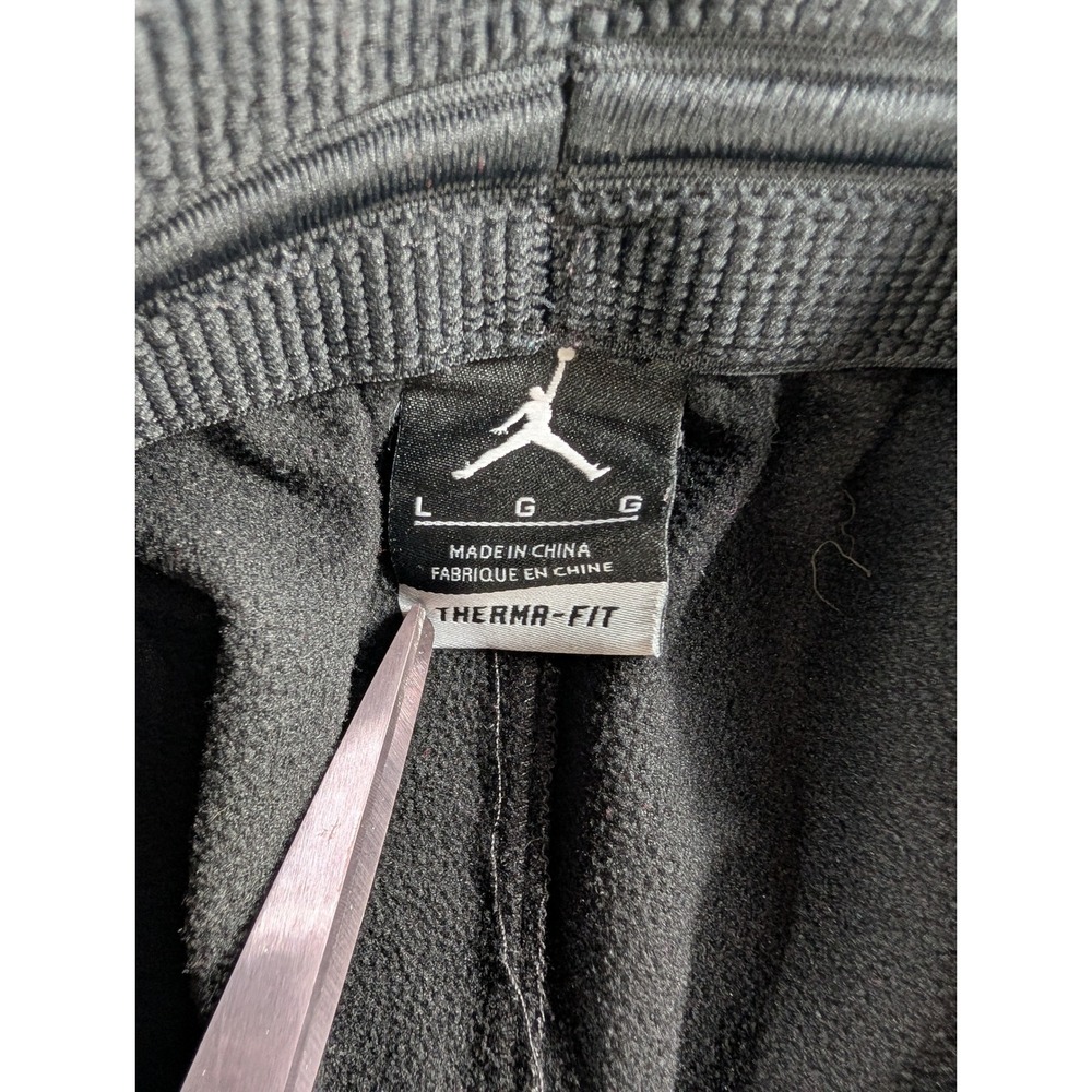 Jordan Therma-FIT Mens Joggers Black Red Jumpman Fleece Tapered Pants Size Large - Picture 3 of 8